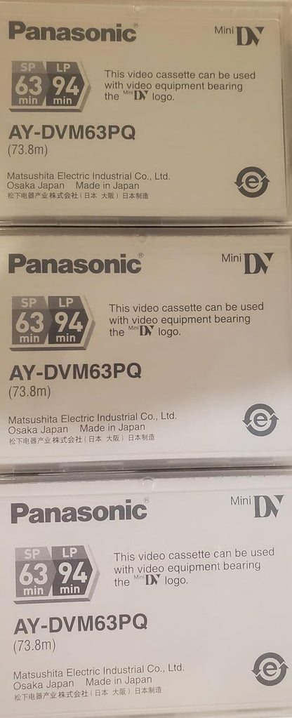 Panasonic MDV60DU3-188 MiniDV Video Tape Cassettes 3-Pack