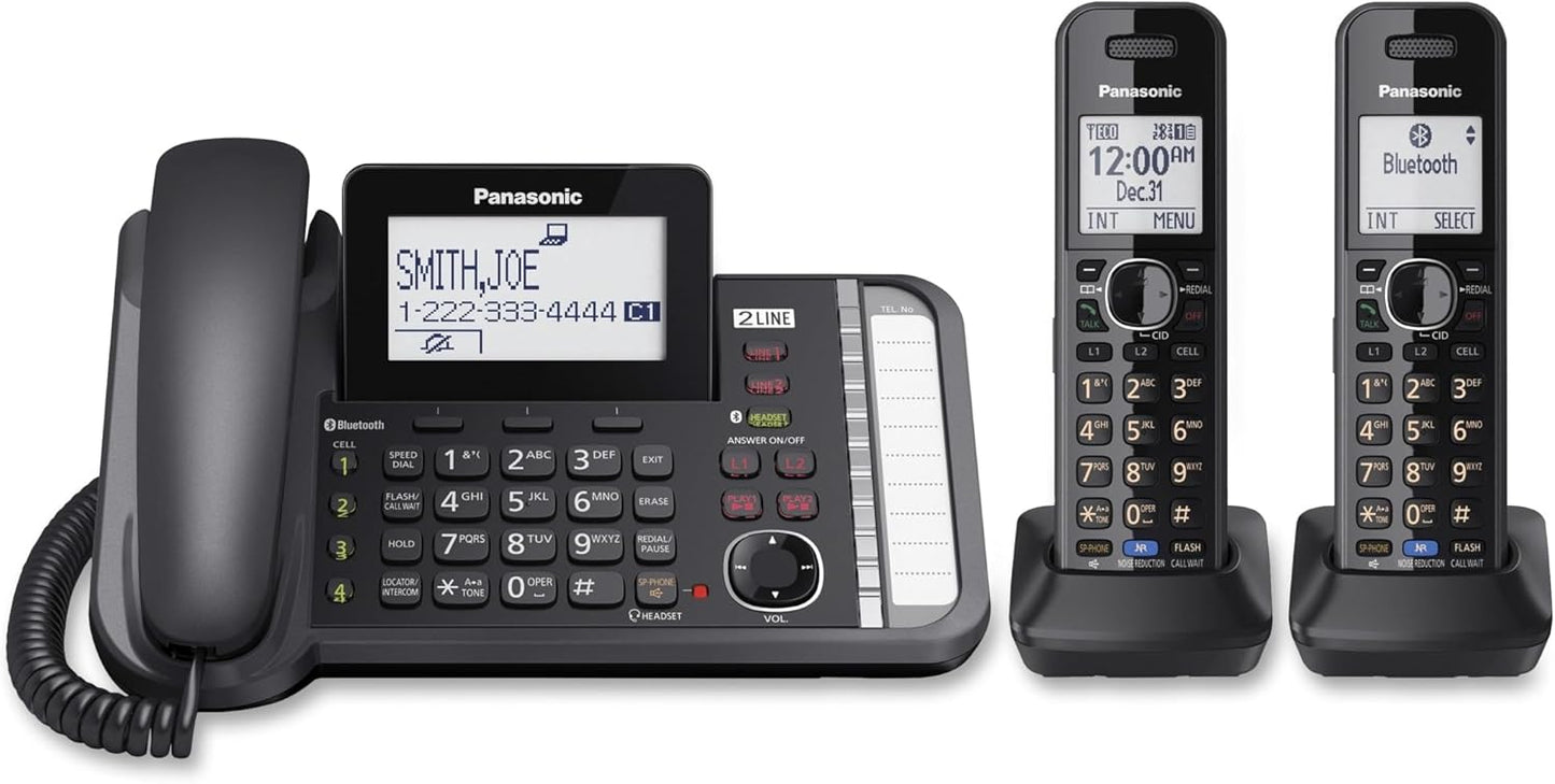 Panasonic KX-TG9582B 2-Line Corded/Cordless Phone System
