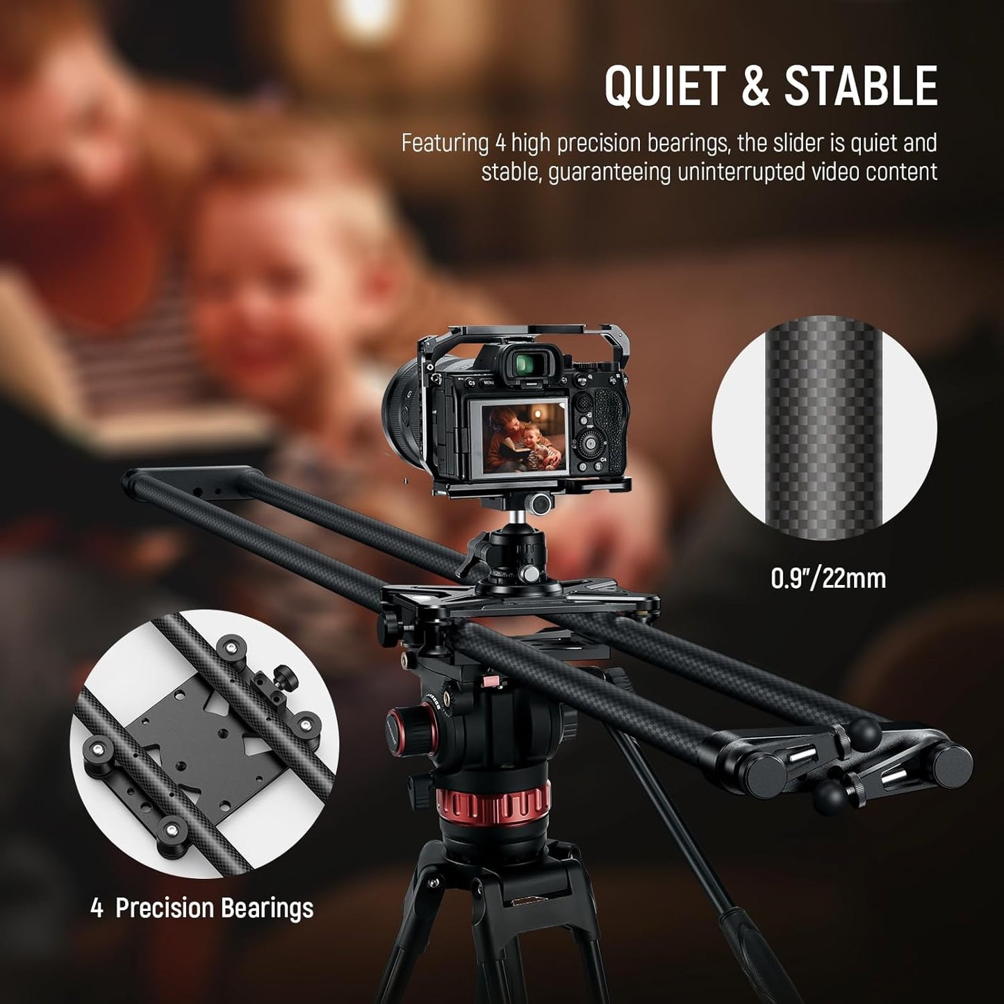 Neewer CS120CM 47.2in Carbon Fiber Camera Slider Track