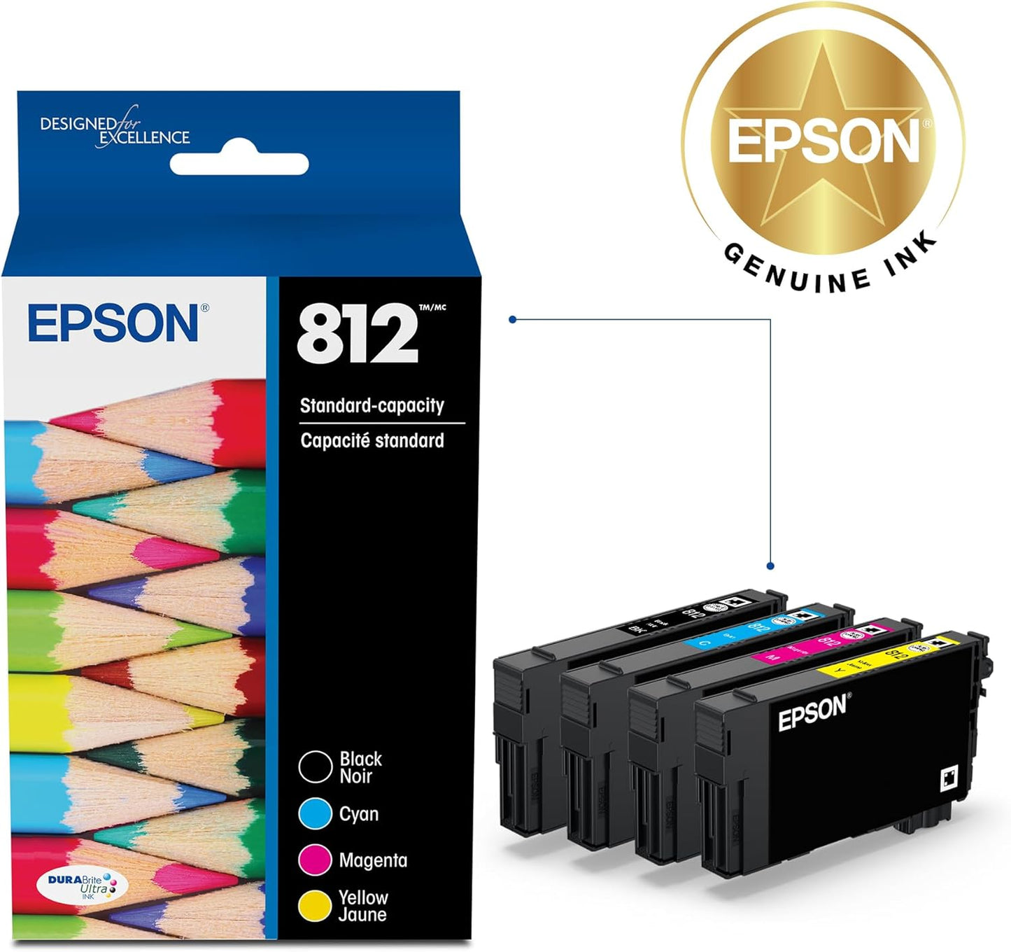 Epson T812120-BCS DURABrite 812 Black & Color Ink Combo