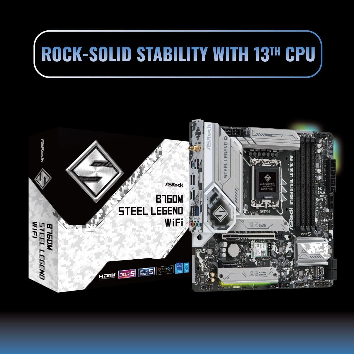 ASRock B760M STEEL LEGEND WIFI DDR5 Motherboard