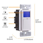 GE 32787 SunSmart Digital In-Wall Timer - White/Almond