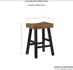 Lexicon 194840233084: Saddle Bar Stools, Set of 2, Black/Brown