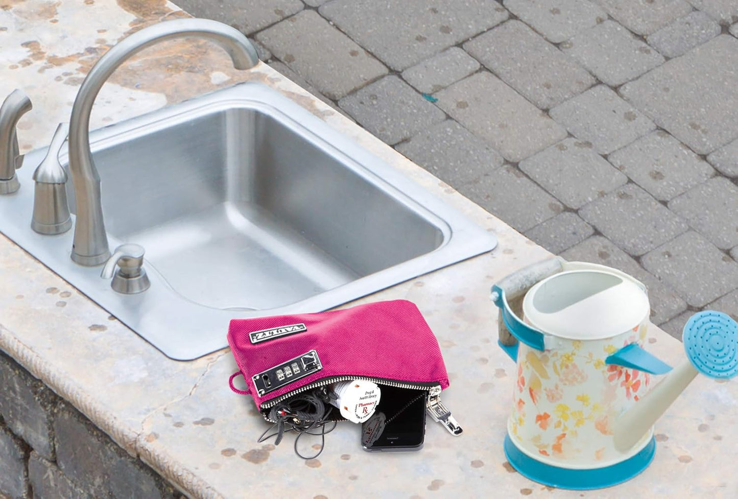 Vaultz VZ00471 Locking Money Bag 5x8 Pink Security Pouch