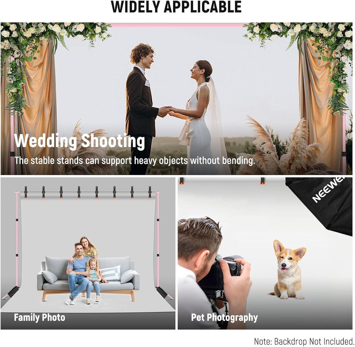 Neewer NK-ST0204: Photo Studio Backdrop Support System - Pink