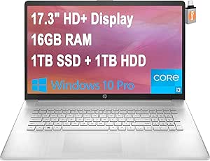 HP Laptop 17 i3-1115G4 16GB 1TB SSD+HDD 17.3" Win10