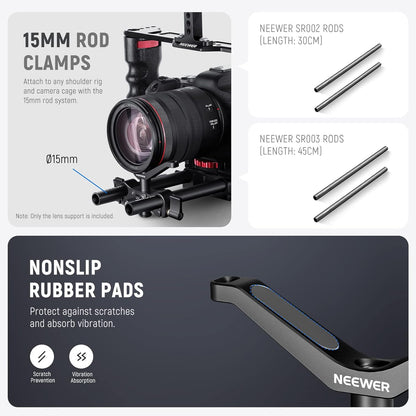 Neewer 10102034 Camera Lens Support 15mm Rod Rail