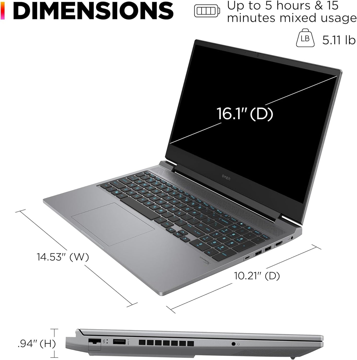 HP A2TD1UA OMEN 16" i7 RTX 4060 Gaming Laptop