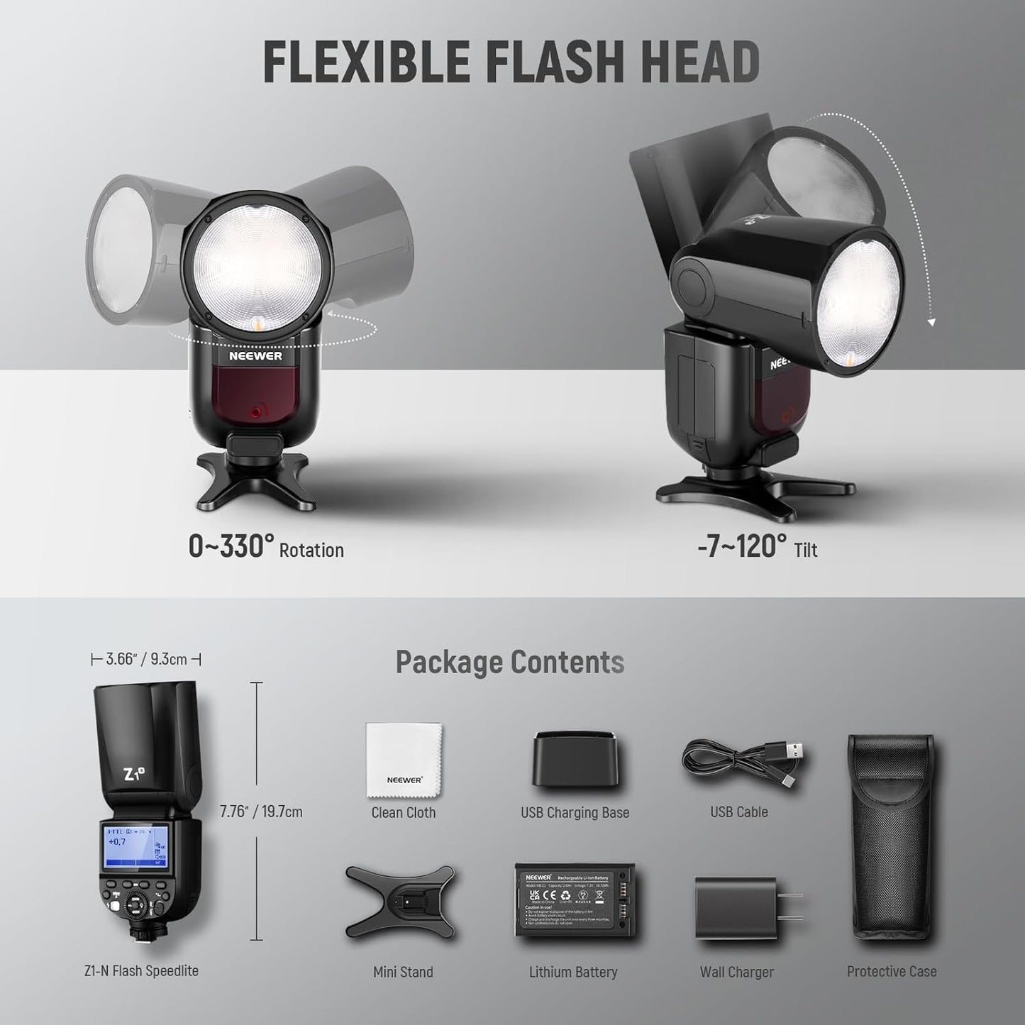 Neewer Z1-N Round Head Speedlite Flash for Nikon