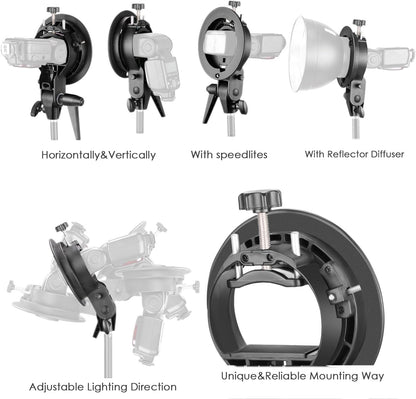 Neewer 90088221 S-Type Bracket Bowens Mount Speedlite