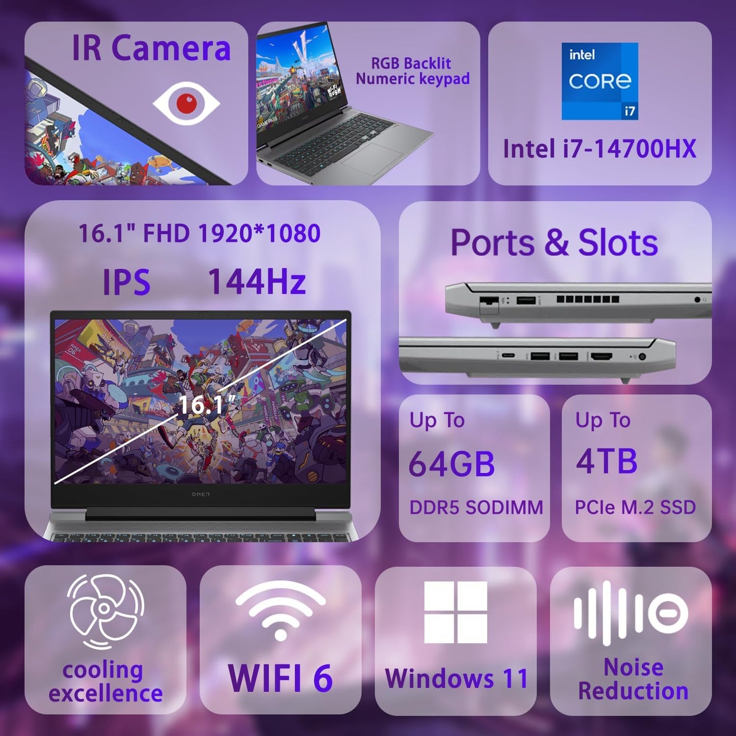 HP 16t-ae000 OMEN 16 Gaming Laptop RTX 4060 Bundle