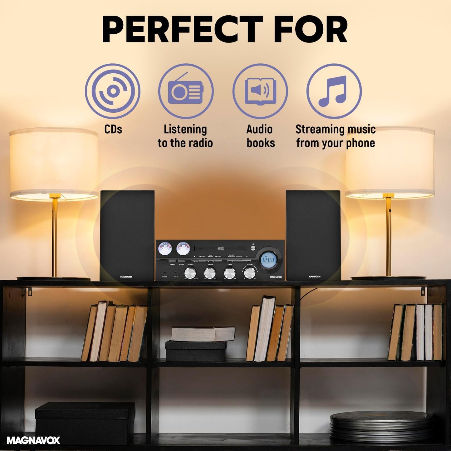 Magnavox MM451 3-Piece Bluetooth CD Shelf System