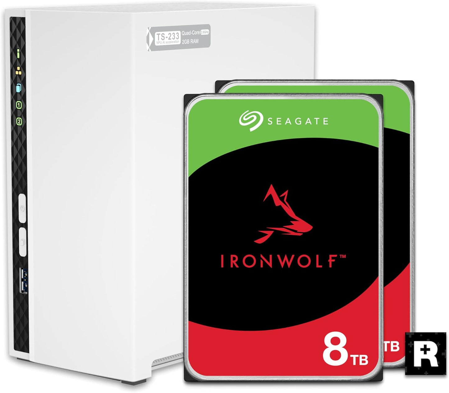 QNAP TS-233-28ST-US 8TB Home NAS - IronWolf RAID