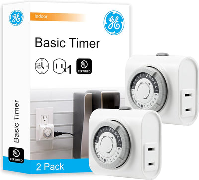 GE 56177 24-Hour Plug-In Indoor Outlet Timer - 2 Pack