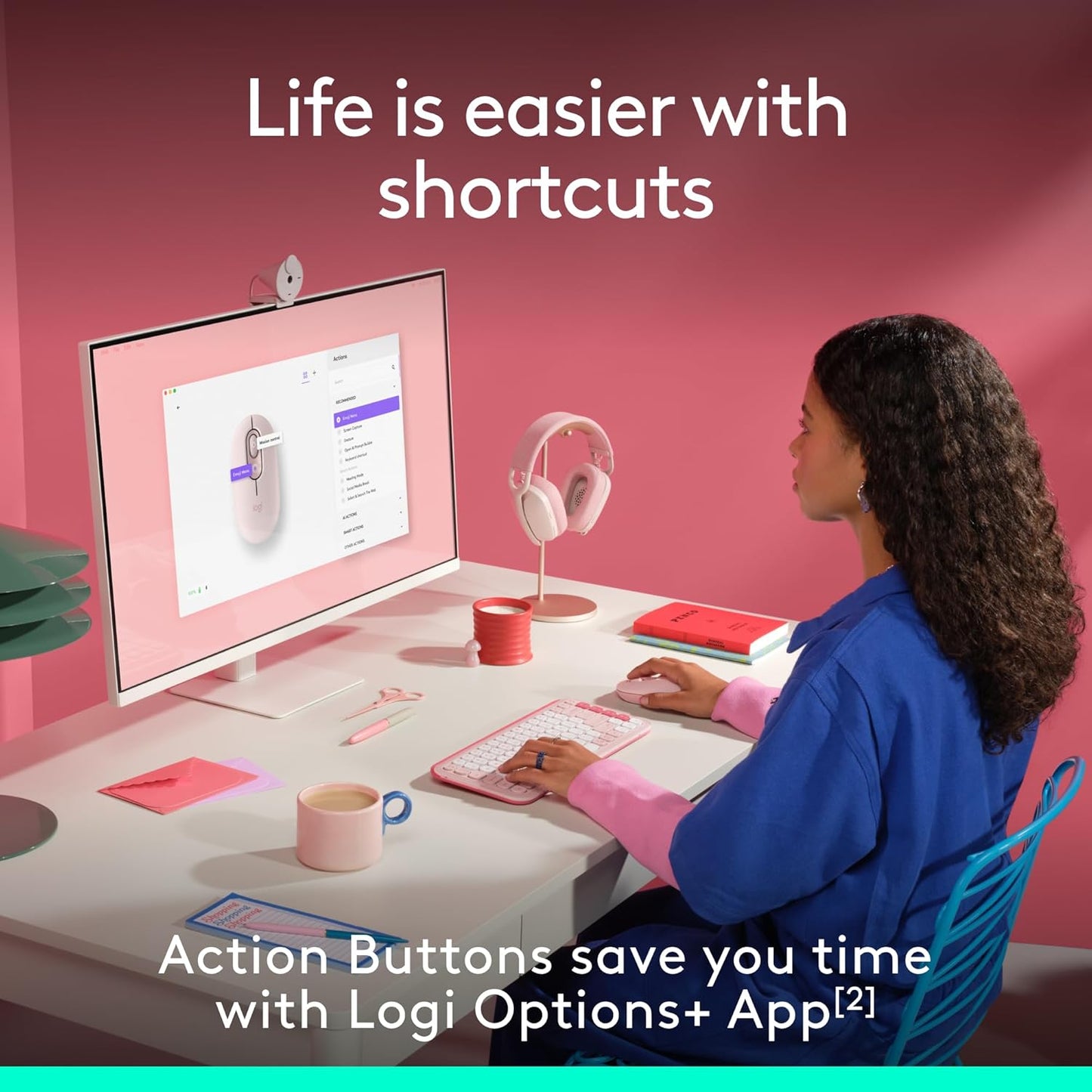 Logitech 910-007409 POP Wireless Bluetooth Mouse Rose