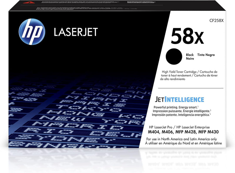 HP CF258X 58X Black High-Yield LaserJet Toner Cartridge — main product image