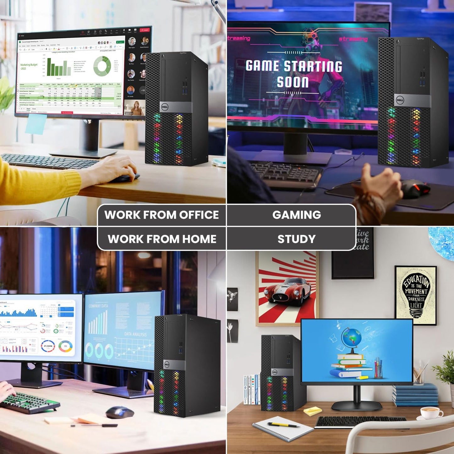 Dell RGB Tower i7 Gaming PC RX 6400 Renewed