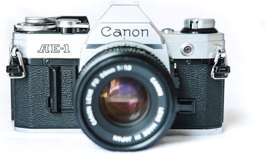 Canon AE-1 Vintage 35mm SLR Camera with 50mm Lens - Renewed