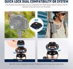 Neewer GM32 Low Profile Tripod Ball Head 22lb Load