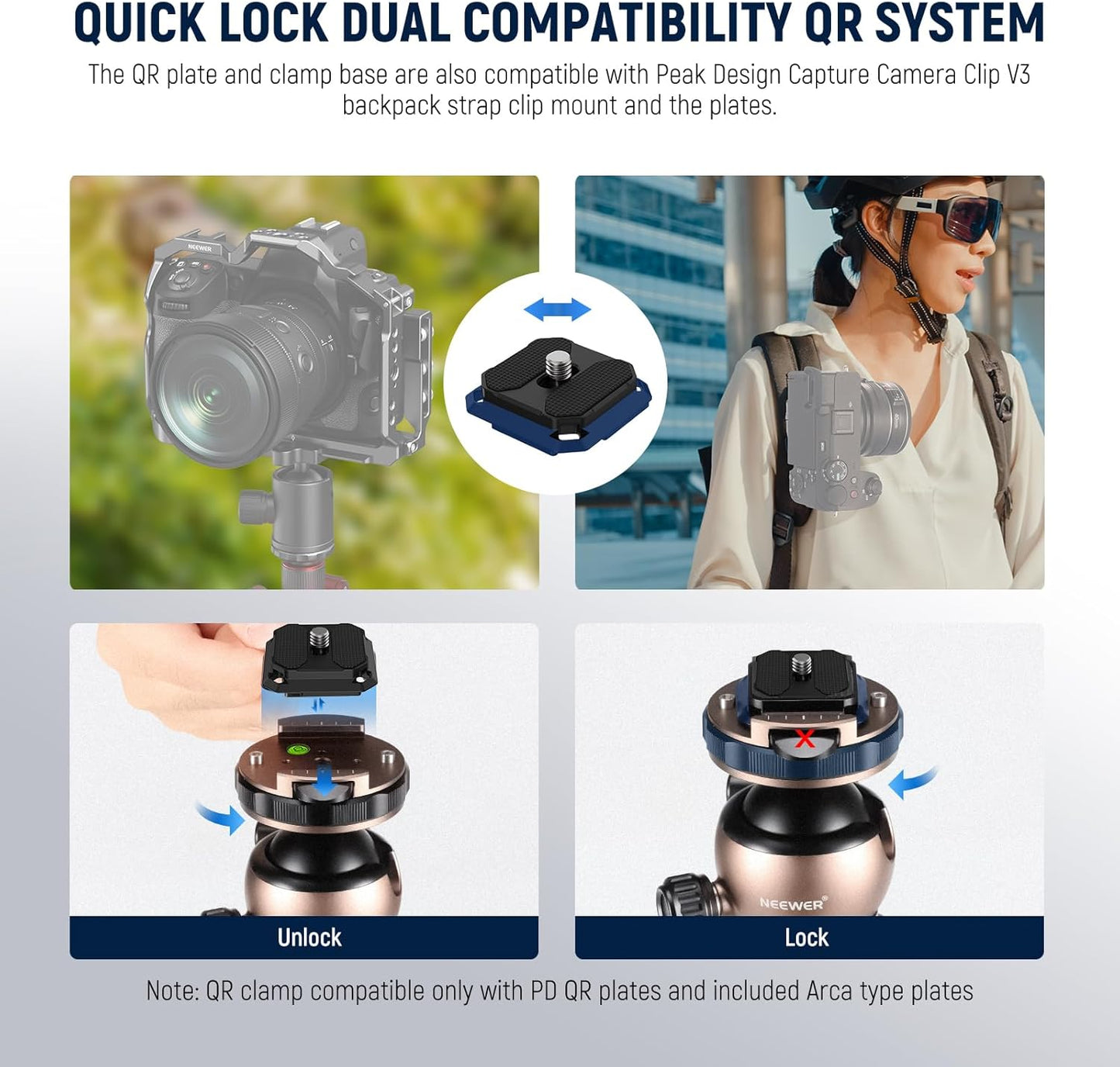Neewer GM32 Low Profile Tripod Ball Head 22lb Load