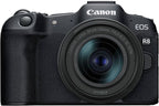 Canon R8 Mirrorless Camera 24-50mm + 75-300mm Lens Bundle (Renewed)