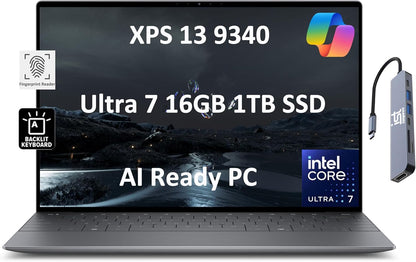 Dell XPS 13 9340 i7 Laptop 1TB SSD, Long Battery