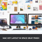 Logitech 920-009552 MX Keys for Mac Wireless Keyboard - Space Gray