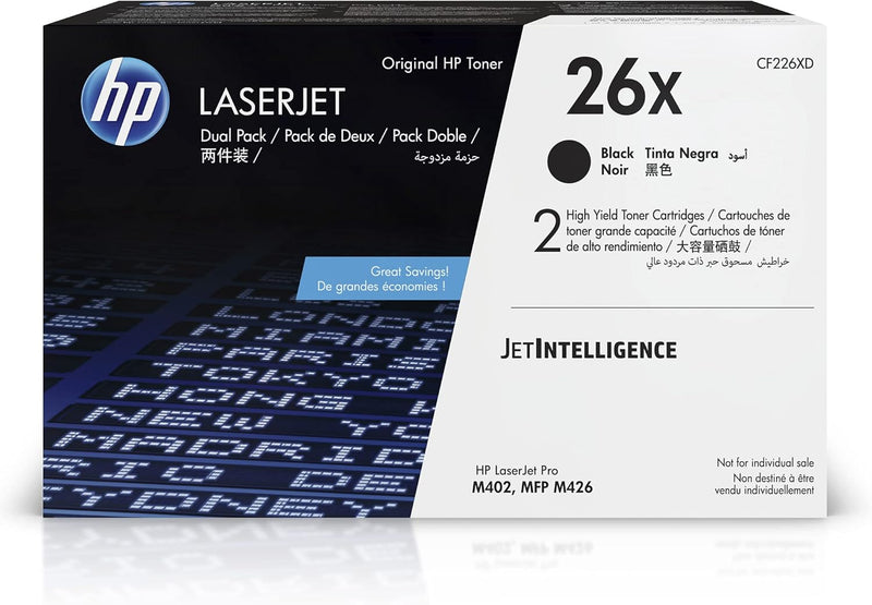 HP CF226XD 26X High Yield Black Toner 2-Pack — main product image