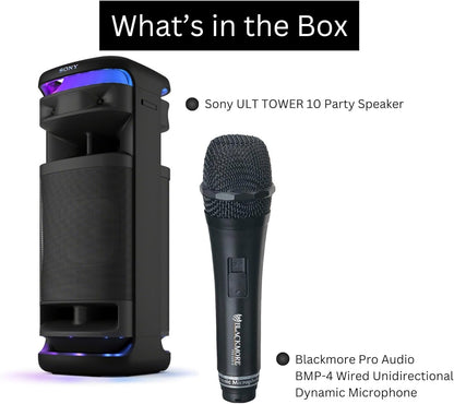 Sony ULT Tower 10 Party Speaker Karaoke Bundle (Black)