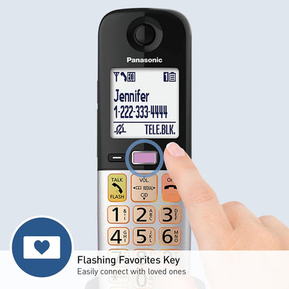 Panasonic KX-TGU432B Cordless Phone Easy-to-Use Big Buttons