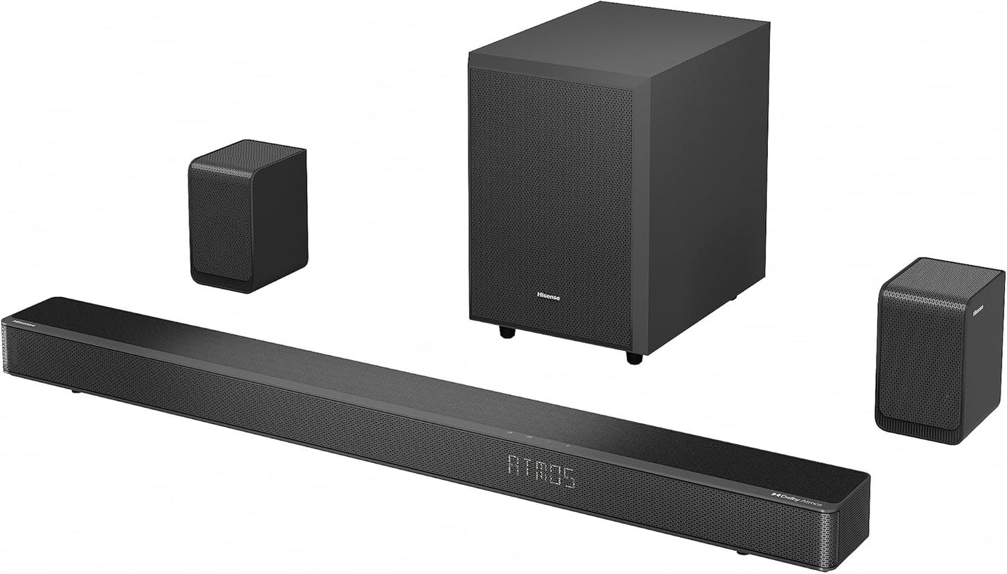 Hisense AX5125H 5.1.2 Dolby Atmos Soundbar & Subwoofer (Renewed)
