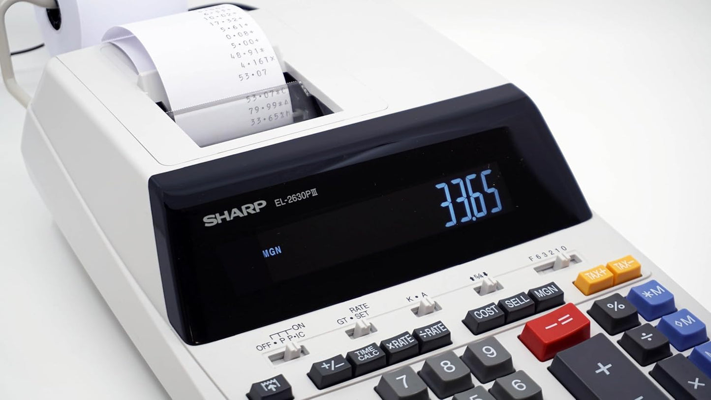 Sharp EL2630PIII 12-Digit Commercial Printing Calculator