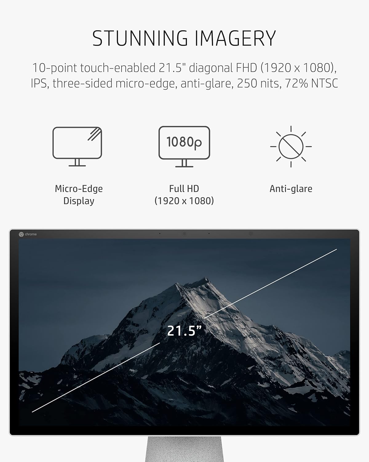 HP 22-aa0012 Chromebase 21.5" Rotating Touchscreen All-in-One