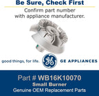 GE WB16K10070 Small Burner for Stove Oven Range
