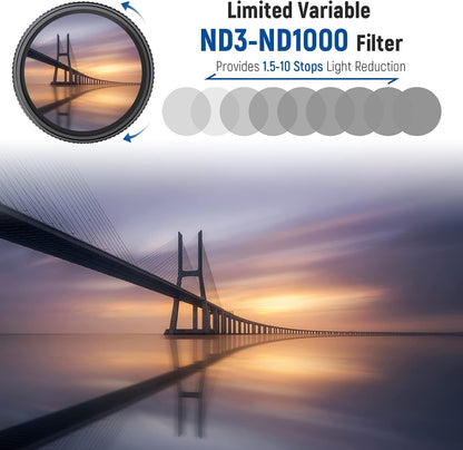Neewer NW SERIES S 82mm ND3-ND1000 Variable Filter