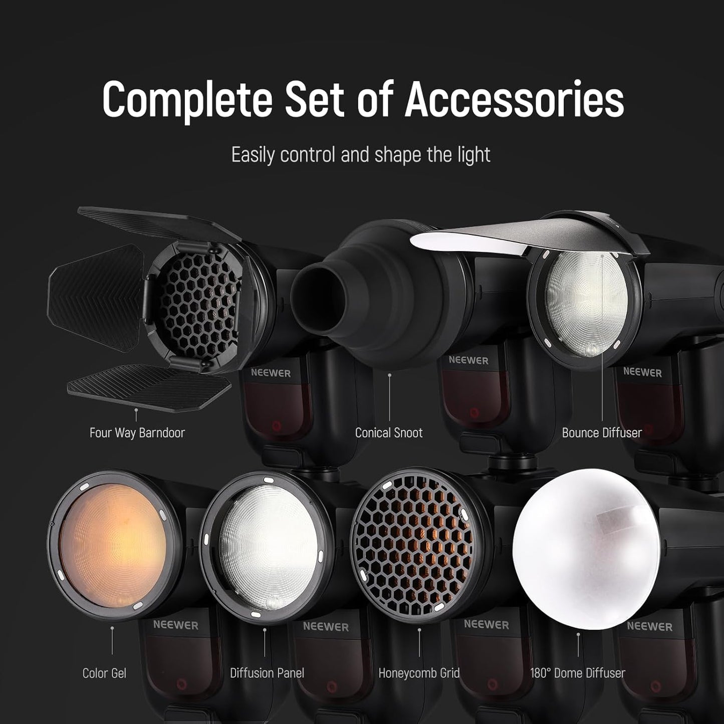 Neewer CRM2 Magnetic Flash Accessories Kit for Round Head Speedlites