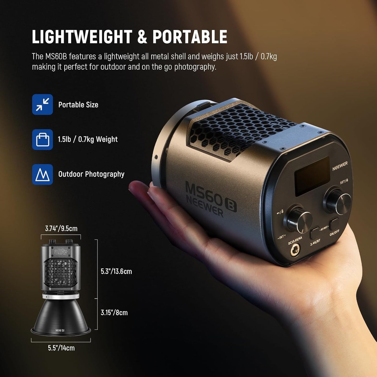 Neewer MS60B 65W LED Video Light Battery Kit