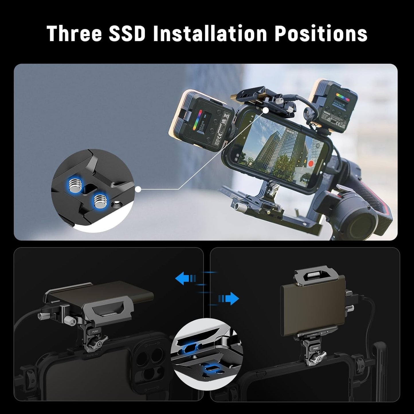 Neewer 10105212 Adjustable Quick Release SSD Holder