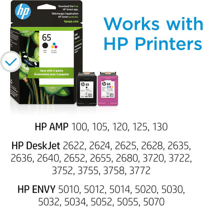 HP T0A36AN#140 65 Black/Tri-Color Ink Cartridge 2-Pack