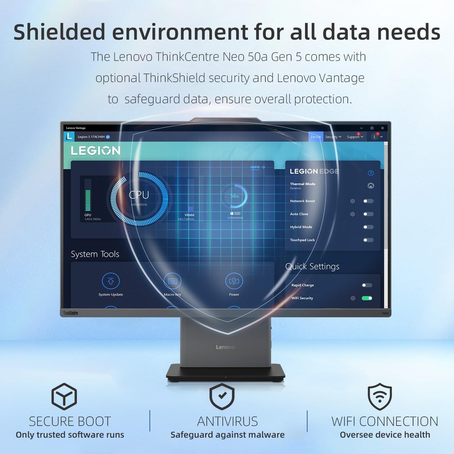 Lenovo 12SA ThinkCentre Neo 50a 27" i7 All-in-One Desktop