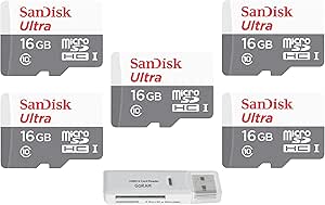 SanDisk SDSQUNS-016G 16GB Ultra MicroSD 5-Pack — main product image