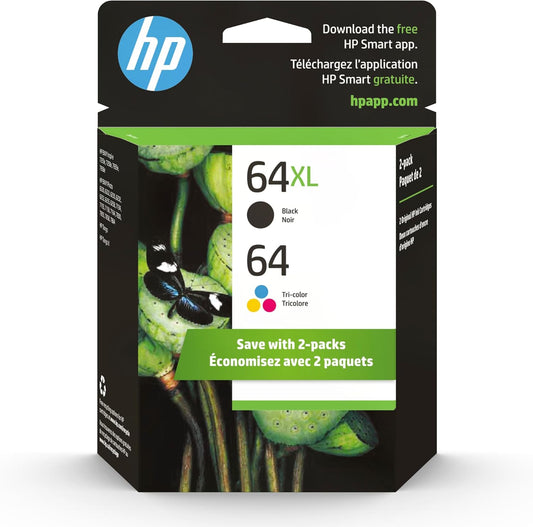 HP 3YP23AN#140 64/64XL Black & Tri-Color Ink Cartridges