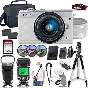 Canon EOS M100 Mirrorless Camera Bundle (White)