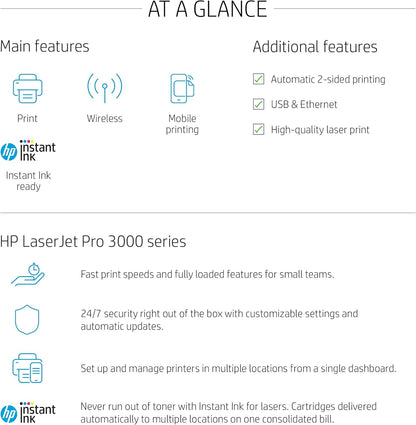 HP New Version LaserJet Pro 3001dw Printer Renewed