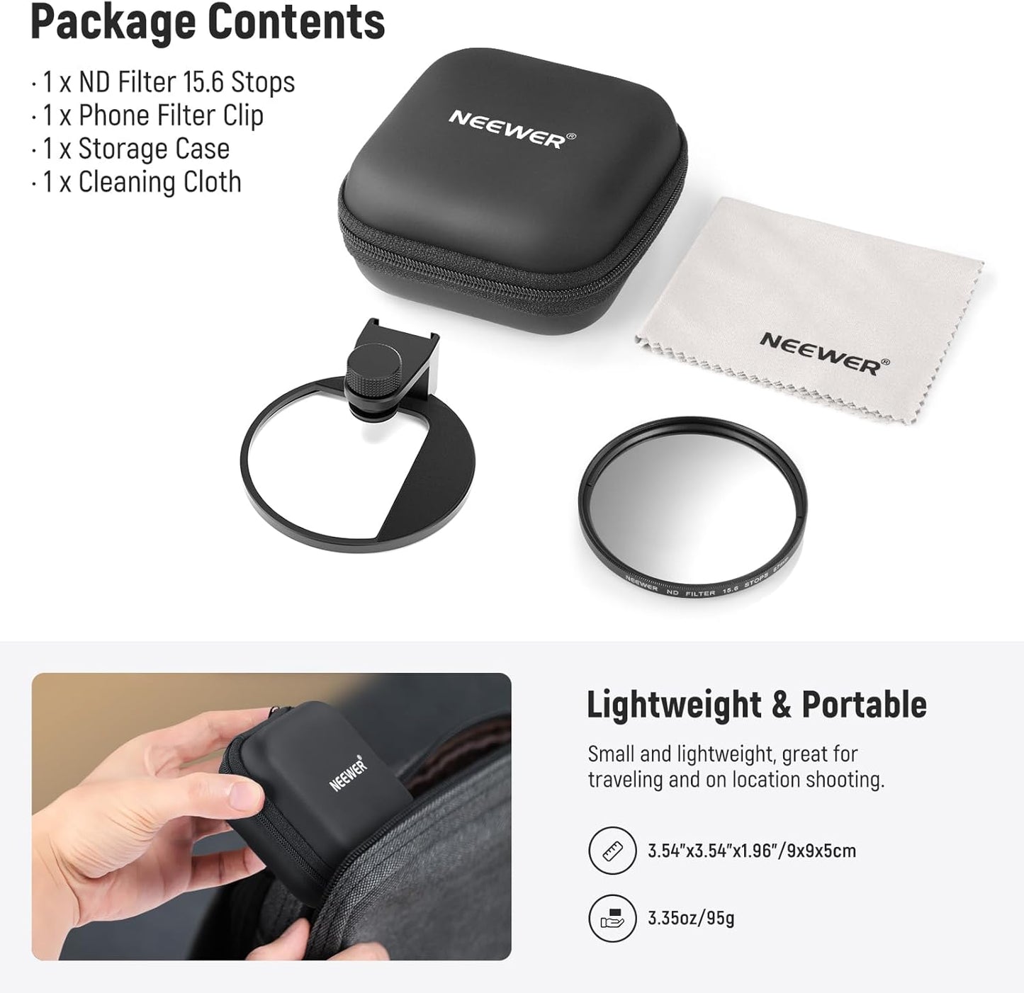 Neewer FL-45 67mm ND Phone Filter Kit