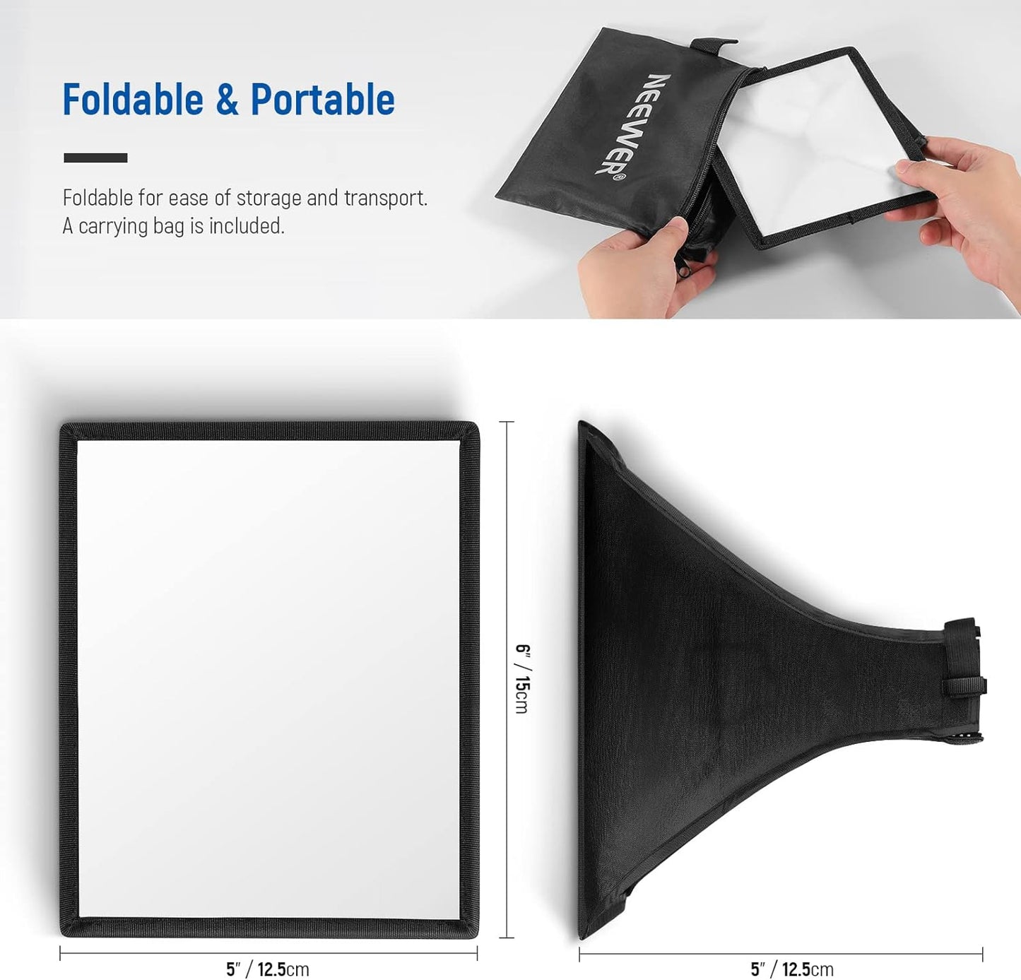 Neewer 10018281 Universal Flash Diffuser Softbox 6"x5"