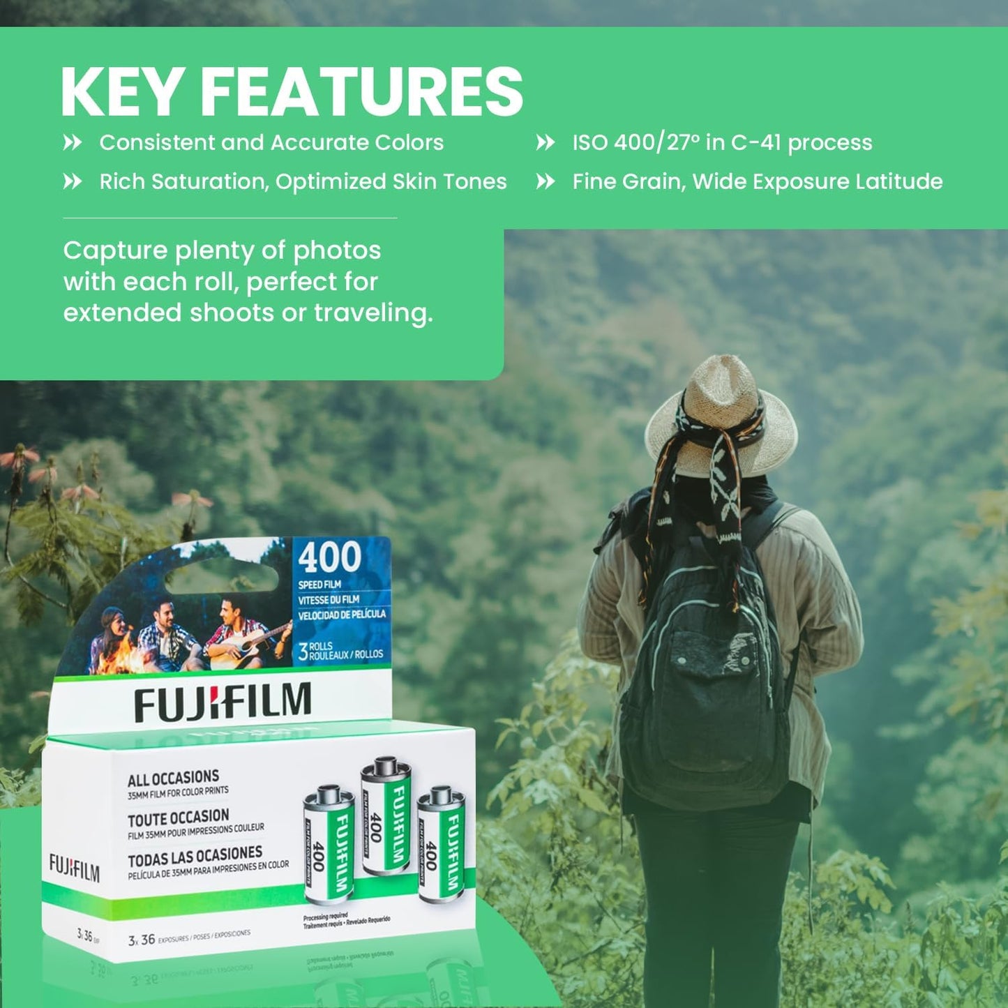 Fujifilm Fuji 400 Color Negative Film 35mm 3-Pack