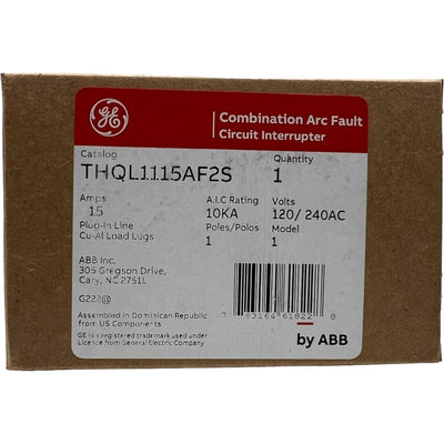 GE THQL1115AF2S 15A Single Pole Combination Arc Fault Interrupter
