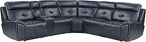 Lexicon Beckinsdale Navy Blue Reclining Sectional Sofa