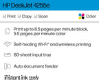 HP 588S6A#B1H DeskJet 4255e Wireless Color Inkjet Printer